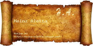 Heinz Aletta névjegykártya